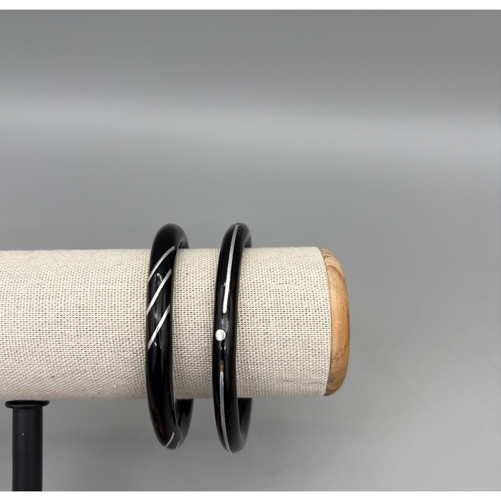 Bangle Bracelets Brown White Wood color Retro Boho Style Set of 6 Green Black - Picture 8 of 10